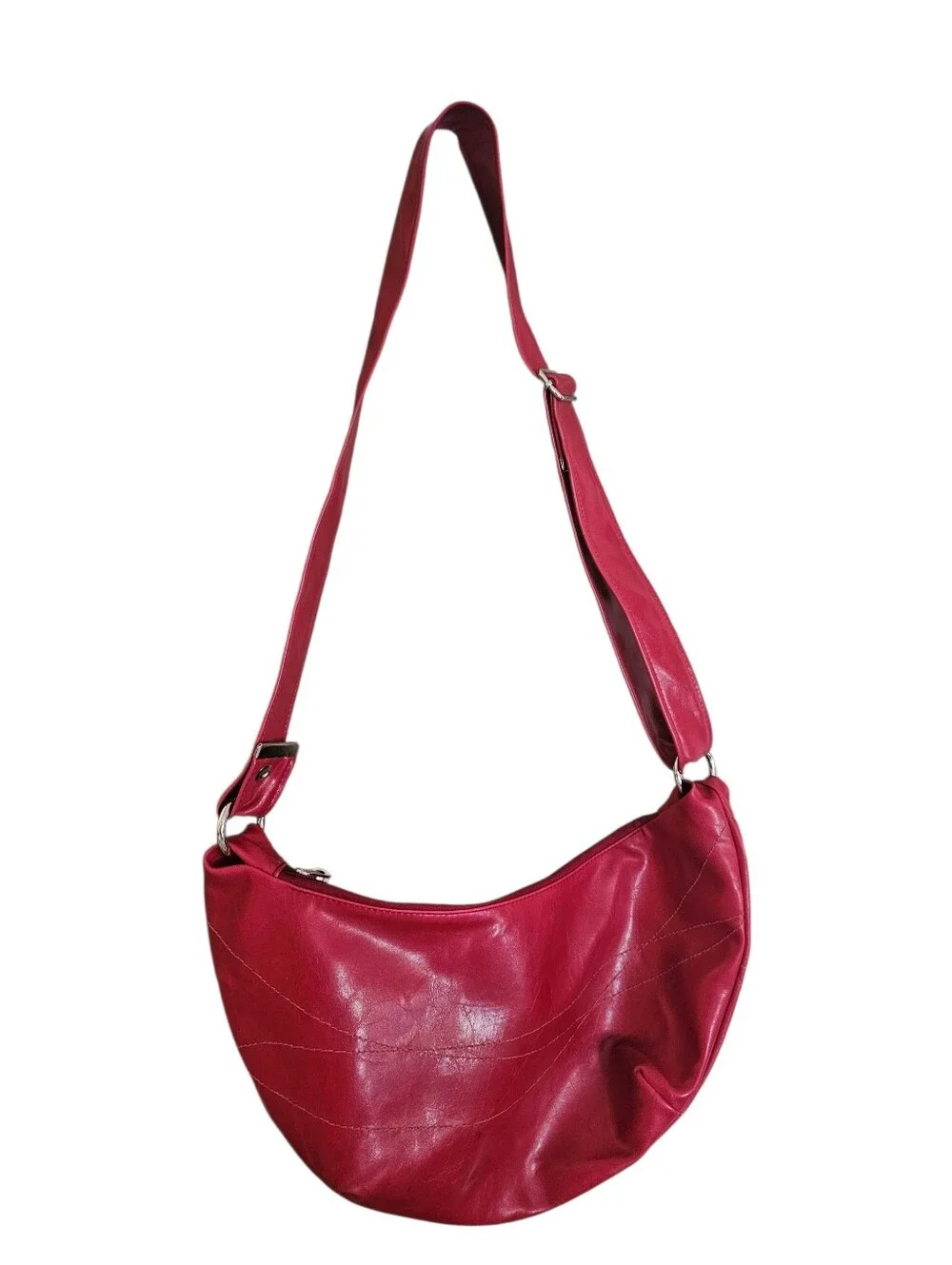Crystalyn Kae (Free People Look Alike) Red Vegan Leather HOBO Bag - Women